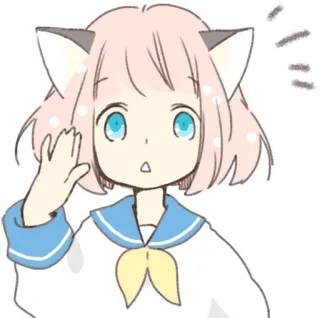 👋 Anime, Mangá, Kawaii, Neko, Garota gato, Fofo telegram sticker