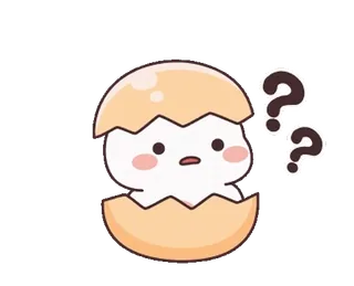 🌵 lindo, pollito, pregunta, kawaii, animal, huevo telegram sticker