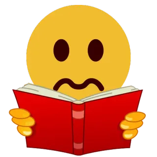 📔 Emoji, Lectura, Libro, Estudiar, Preocupado, Amarillo, Rojo telegram sticker