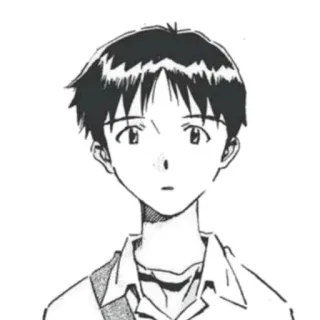 😦 Shinji Ikari Neon Genesis Evangelion アニメ, マンガ, 碇シンジ, エヴァンゲリオン, キャラクター, 日本 telegram sticker