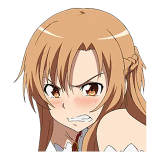 😤 Asuna Yuuki Sword Art Online anime, angry, frustrated, Sword Art Online, Asuna Yuuki telegram sticker