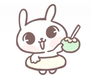 🎀 Phim hoạt hình, Thỏ, Động vật, Kawaii, Dễ thương, Dừa telegram sticker