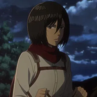 🥀 Mikasa Ackerman Attack on Titan anime, character, mikasa, attack on titan, aot, scout regiment telegram sticker
