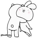 😍 coelho, fofo, animal, desenho animado, kawaii telegram sticker