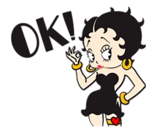 👌 Betty Boop 만화, 캐릭터, 베티 붑, 빈티지 telegram sticker