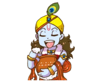 ❤️ Krishna Hinduísmo, deus, divindade, indiano, espiritual, religião telegram sticker