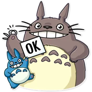 👌 Totoro My Neighbor Totoro OK Anime, Animatie, Schattig, Cartoon, Ghibli telegram sticker
