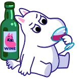 🍷 WINE การ์ตูน, แอลกอฮอล์, ไวน์, ดื่ม telegram sticker