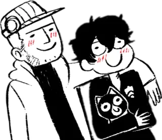 ♥️ dibujo animado, abrazo, amistad, gato, feliz, anime, manga telegram sticker