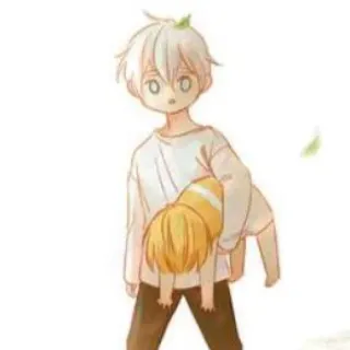 🌧 dibujos animados, ilustración, anime, niño, niño telegram sticker