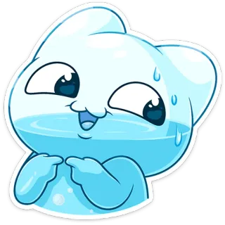 ⭐ cartoon, cute, blue, kawaii, water, character telegram sticker