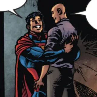 🦯 Superman супергерой, комикс, DC Comics, мультфильм, дружба, объятия telegram sticker