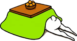 👣 kotatsu, table, oranges, winter, Japanese, furniture telegram sticker