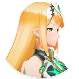 😒 Mythra Xenoblade Chronicles 2 anime, video game, blonde, mythra, xenoblade telegram sticker