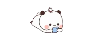 🔰 Panda, Niedlich, Tier, Cartoon, Sticker, Kawaii, Bär, Liegend, Handy benutzen whatsapp sticker