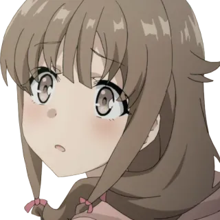 😯 Anime, Mädchen, Süß, Schmollen, Besorgt, Anime Mädchen telegram sticker