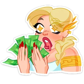 🤩 money, greed, bling, rich, wealth, gold, cash telegram sticker