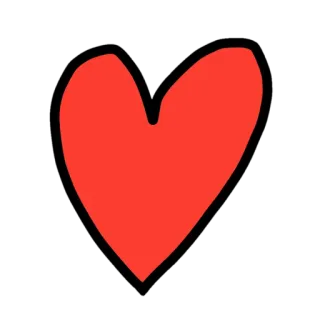 ❤ corazón, amor, símbolo, rojo, san valentín, garabato, forma telegram sticker
