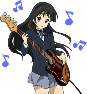 🎸 Mio Akiyama K-On! anime, music, bass guitar, girl, musician telegram sticker