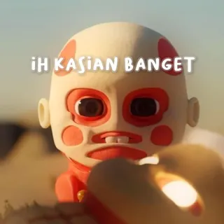 💕 IH KASIAN BANGET attack on titan, titã colossal, anime, animação, chorar, pobre telegram sticker