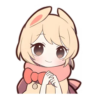 😊 аниме, милый, кролик, девушка, шарф telegram sticker