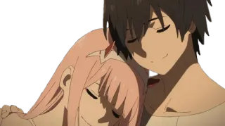👩‍❤️‍👨 Zero Two Darling in the Franxx Anime, Romance, Casal, Zero Two, Darling in the Franxx, Amor telegram sticker