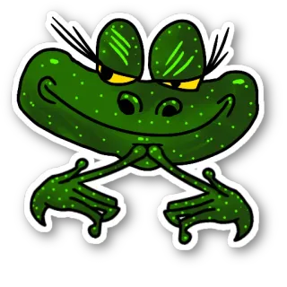 😏 ếch, xanh lá, hoạt hình, động vật, nhãn dán, dễ thương, lưỡng cư telegram sticker