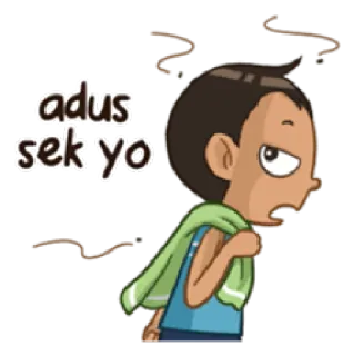 🚶 adus sek yo desenho animado, expressão, indonésio telegram sticker
