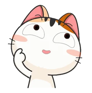 🤔 mèo, nhãn dán, hoạt hình, biểu tượng cảm xúc, động vật telegram sticker