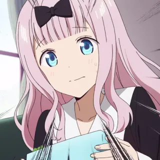 💜 Chika Fujiwara Kaguya-sama: Love Is War аниме, чика фудзивара, кагуя-сама, любовь это война, милая, каваий, девушка, розовые волосы telegram sticker