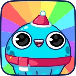 🤩 cartoon, cute, blue, character, christmas telegram sticker