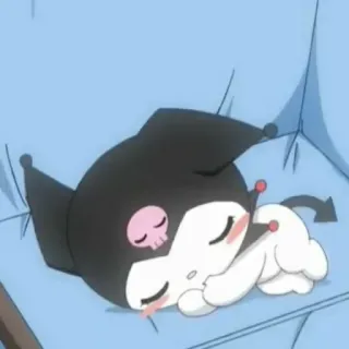 🌷 Kuromi อนิเมะ, คาวาอิ, การ์ตูน, นอนหลับ, น่ารัก, คุโรมิ telegram sticker