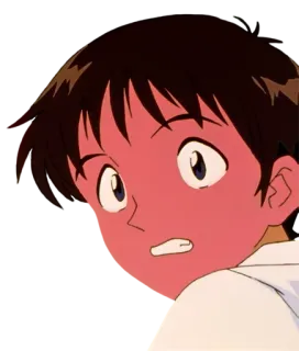 😱 Shinji Ikari Neon Genesis Evangelion animé, nerveux, mecha, pilote telegram sticker