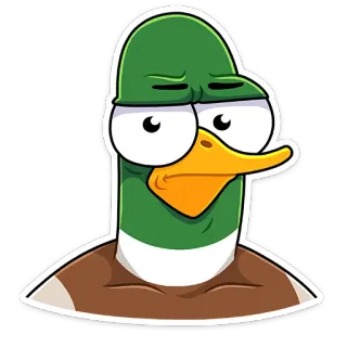 😕 pato, desenho animado, animal, pássaro, emoji telegram sticker