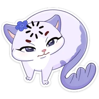 🤨 cat, cute, sticker, animal, cartoon, purple whatsapp sticker