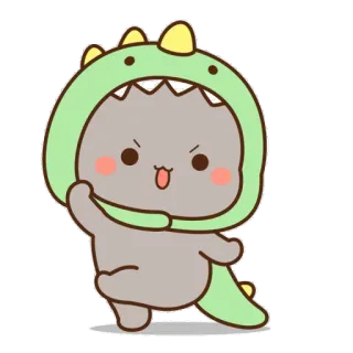 😠 niedlich, dinosaurier, tier, cartoon, kawaii telegram sticker