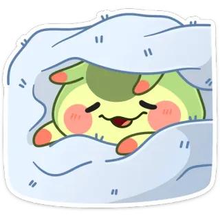 🛌 słodkie, kreskówka, kawaii, śpiący, koc, odpoczywający, śpiący, chill, zrelaksowany telegram sticker