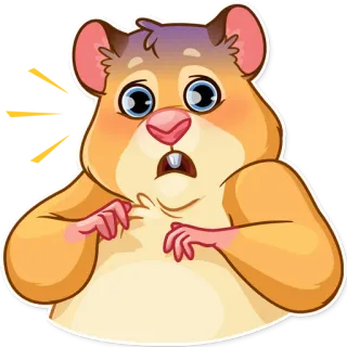 😨 햄스터, 설치류, 충격, 만화, 동물, 귀여운, 이모티콘 telegram sticker