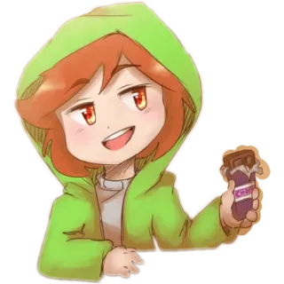 😏 CHO anime, chocolate, cute, hoodie telegram sticker