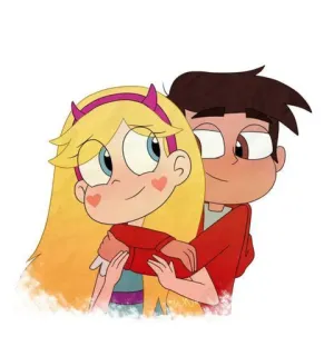 ❤️ Star Butterfly Star vs. the Forces of Evil desenho animado, Star Butterfly, Marco Diaz, abraço, amizade, Disney, personagem, amigo whatsapp sticker