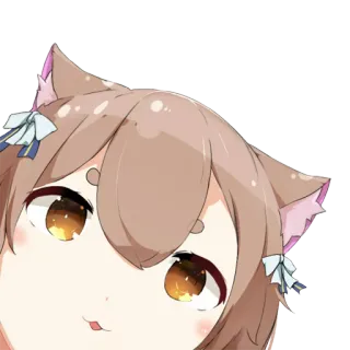 😮 anime, cat, ears, cute, character, sticker telegram sticker