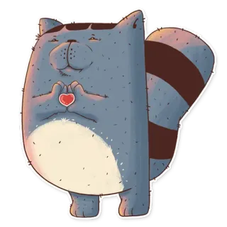 ❤️ แมว, หัวใจ, สัตว์, น่ารัก, สติกเกอร์, การ์ตูน telegram sticker