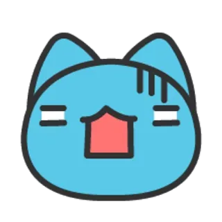 🐮 猫, ステッカー, 青, かわいい, 絵文字, 漫画 telegram sticker