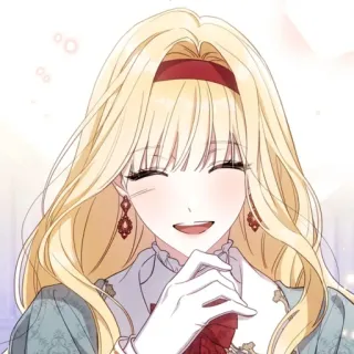 🍡 女性, アニメ, 金髪, 笑顔, 女の子 telegram sticker