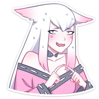 🥺 anime, cartoon, woman, girl, cat girl telegram sticker