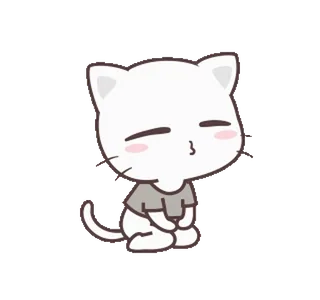 😙 gato, lindo, sticker, animal, kawaii, dibujo animado whatsapp sticker