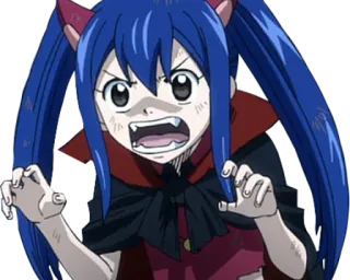 😈 Wendy Marvell Fairy Tail Anime, Fairy Tail, Wendy Marvell, süß, wütend, Anime Mädchen telegram sticker
