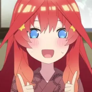 ☕️ Anime, Garota, Personagem, Fofa, cabelo vermelho telegram sticker