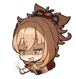 ✨ Yoimiya Genshin Impact Anime, Ragazza, Videogioco, Pyro, Carino telegram sticker