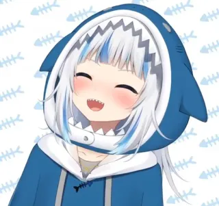 🔱 Gawr Gura Anime, Vtuber, Hai, Süß, Gawr Gura whatsapp sticker